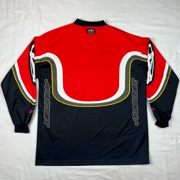 Vtg Answer Mens BMX Motocross Jersey XL 90s Red/Black Mock Neck A9 - Picture 2 of 10